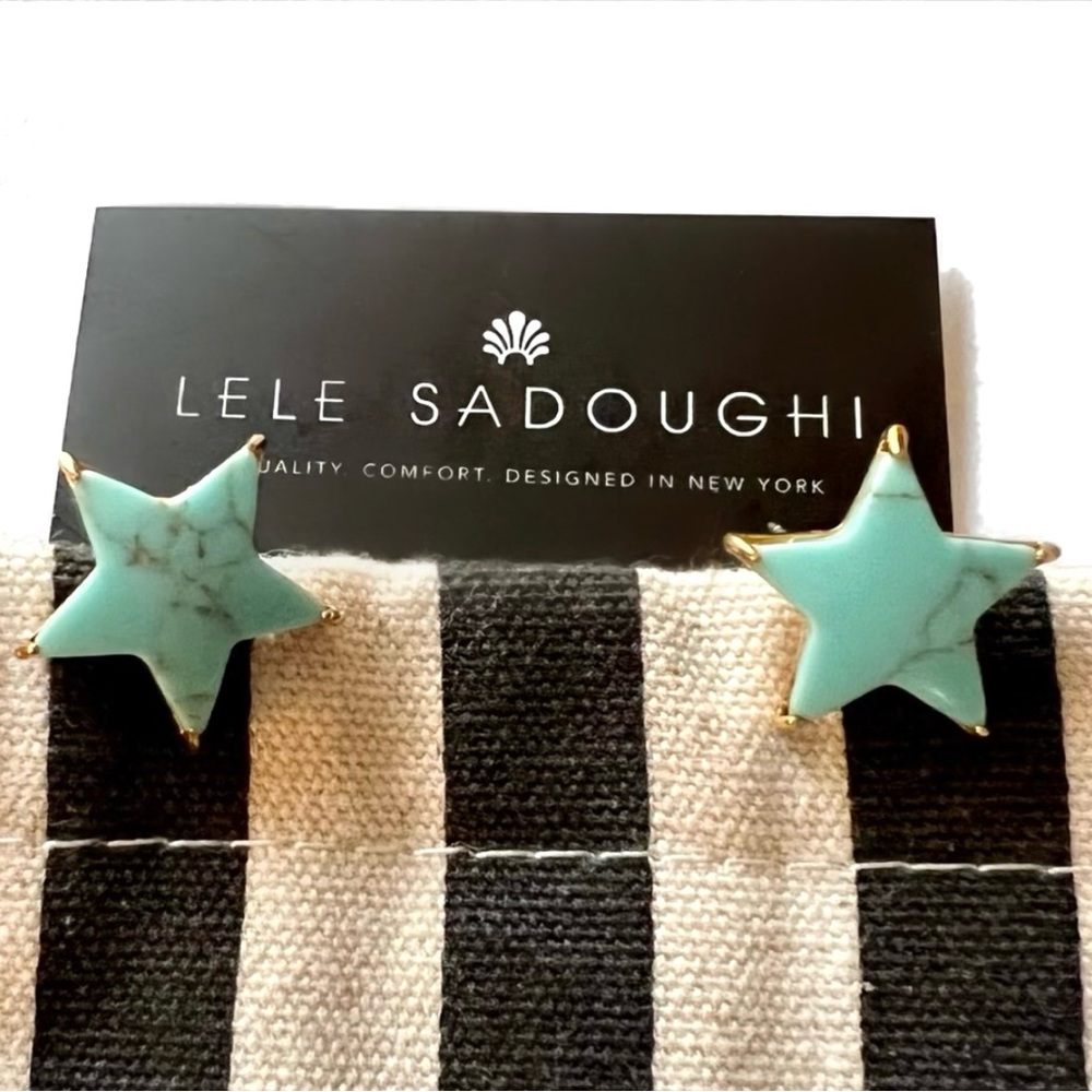 $68 LELE SADOUGHI Ashford Stud Earrings in Turquoise - Picture 3 of 7